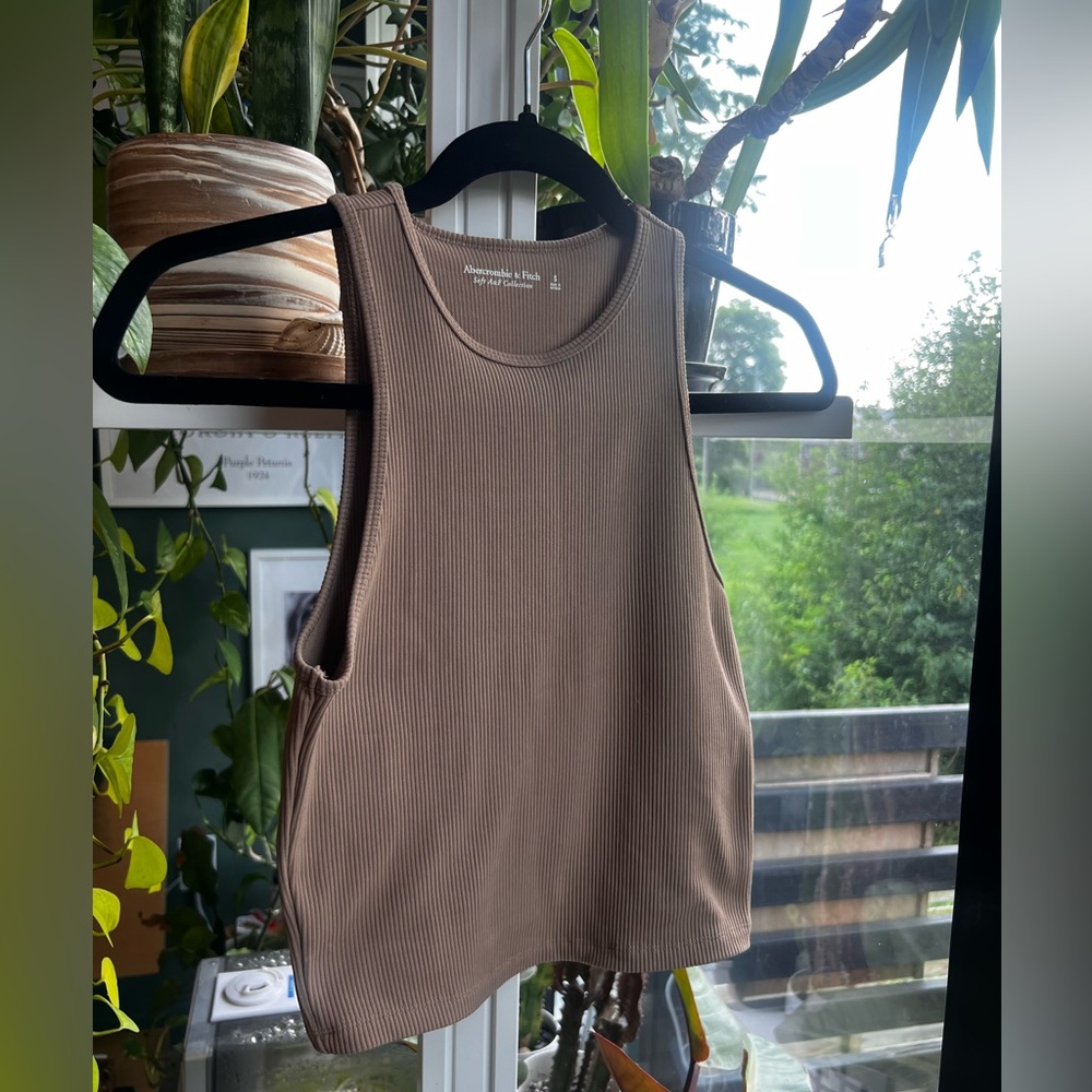 Abercrombie & Fitch Taupe Ribbed Tank Top